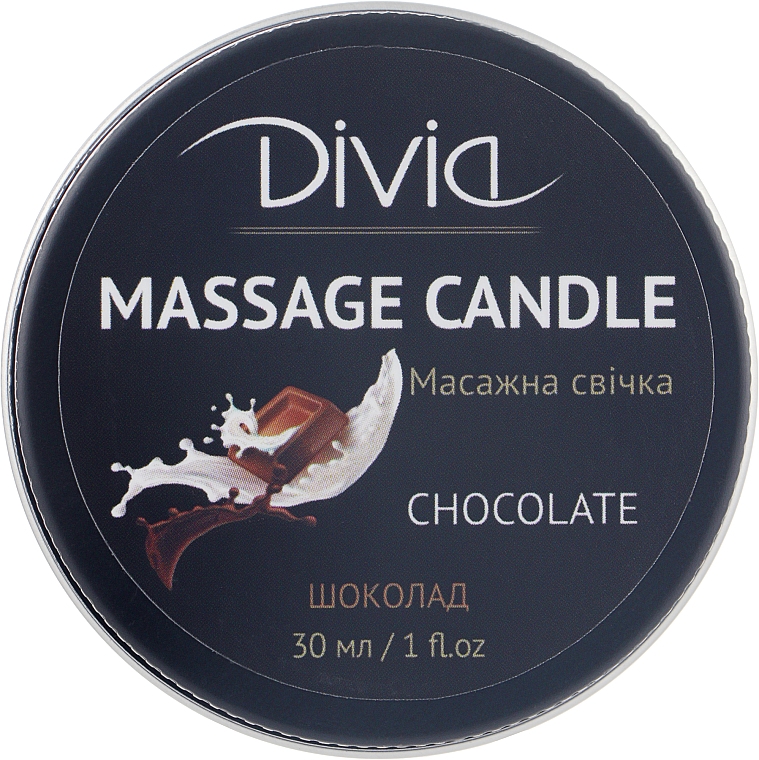 Massagekerze für Hände und Körper Chocolate Di1570 (30 ml) - Divia Massage Candle Hand & Body Chocolate Di1570 — Bild N1