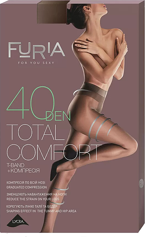 Damenstrumpfhose Total Comfort T-Band 1209, 40 DEN, schwarz - Furia — Bild N1