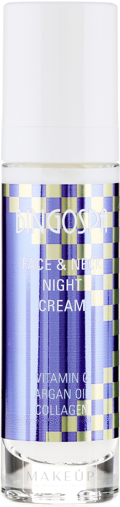 Nachtcreme für Gesicht und Hals mit Vitamin C, Arganöl und Kollagen - BingoSpa Face&Neck Night Cream — Bild 50 g