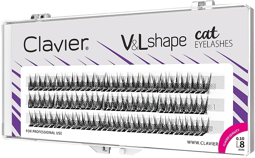 Wimpernbüschel L 8 mm - Clavier V&L Shape Cat Eyelashes  — Bild N1