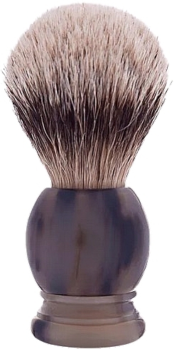 Rasierpinsel Größe 12 - Plisson Horn & High Mountain White Shaving Brush — Bild N1