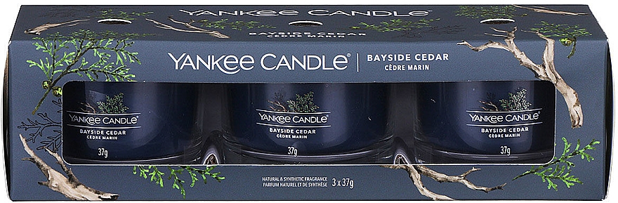 Duftkerzen-Set - Yankee Candle Bayside Cedar (candle/3x37g) — Bild N1