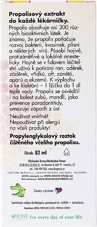 Propolis-Extrakt bei Neurodermitis, Juckreiz und Wundstellen - Bione Cosmetics Honey + Q10 Pure Bee Propolis — Bild N3