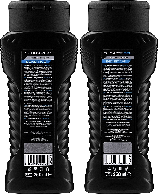 Haarpflegeset - Agressia Sensitive (Shampoo 250ml + Duschgel 250ml) — Bild N3