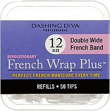 Nageltips French Wrap - Dashing Diva French Wrap Plus Double Wide White 50 Tips Size 12 — Bild N1