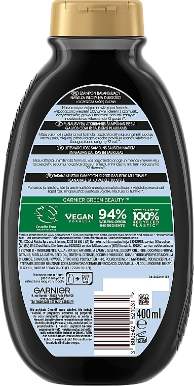 Haarshampoo mit Aktivkohle und Schwarzkümmelöl - Garnier Botanic Therapy Balancing Shampoo — Bild N2