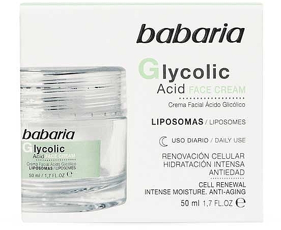 Regenerierende Gesichtscreme mit Glykolsäure  - Babaria Glycolic Acid Renewing Face Cream — Bild N1