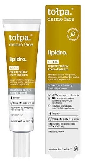 Regenerierender Creme-Balsam für das Gesicht - Tolpa Dermo Face Lipidro S.O.S — Bild N1