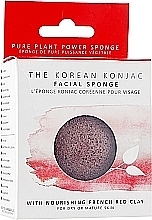 Konjak-Gesichtsschwamm mit rotem Ton Premium - The Konjac Sponge Co French Red Clay Face Puff — Bild N2