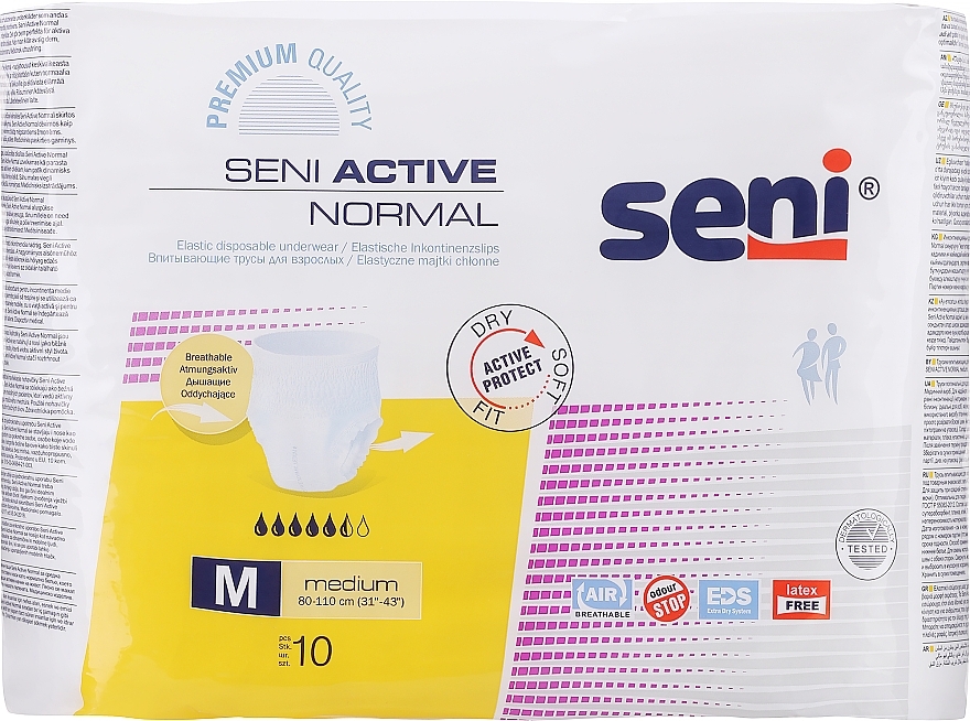 Windeln für Erwachsene M 80-110 cm - Seni Active Normal Medium  — Bild N1