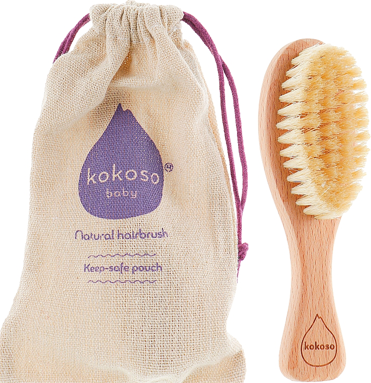 Haarbürste aus Holz mit Naturborsten - Kokoso Baby Natural Baby Hairbrush — Bild N2