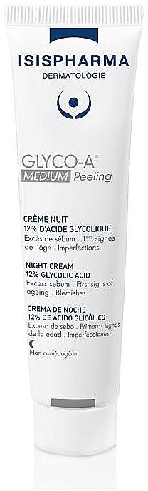Nachtcreme-Peeling mit 12% Glykolsäure - Isispharma Glyco-A Night Cream 12% Glycolic Acid Medium Peeling — Bild N1