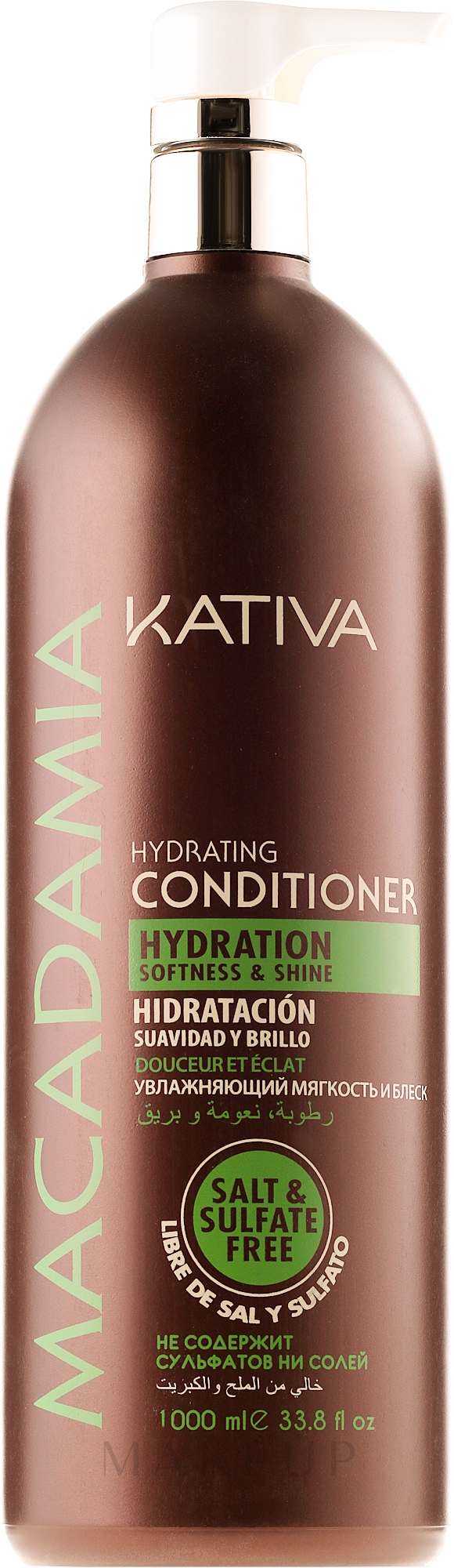 Feuchtigkeitsspendender Conditioner für normales, strapaziertes und sensibles Haar - Kativa Macadamia Hydrating Conditioner — Bild 1000 ml