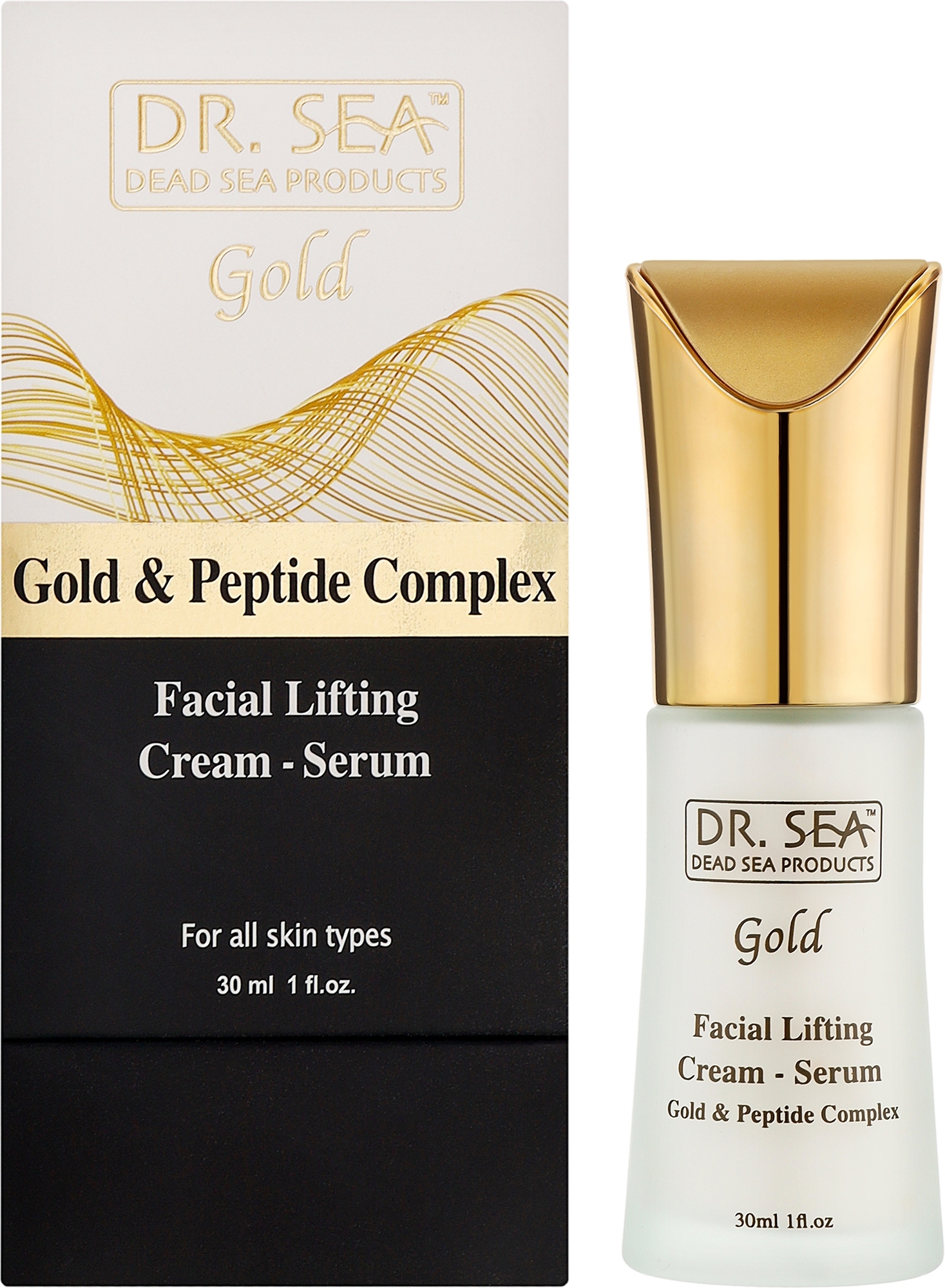 Serumcreme mit Gold- und Peptidkomplex - Dr.Sea Gold & Peptide Complex Lifting Cream-Serum — Bild 30 ml