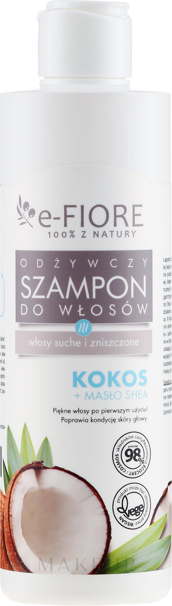 Pflegendes Shampoo mit Kokos und Sheabutter - E-Fiori Nourishing Shampoo Coconut — Bild 250 ml