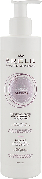 Anti-Frizz-Pflege für alle Haartypen mit Bachblüten und Avocadoöl - Brelil Professional Treatment No Frizz 14 Days — Bild N1