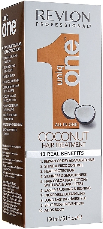 Spraymaske für trockenes und geschädigtes Haar mit Kokosduft - Revlon Professional Uniq One All in One Coconut Hair Treatment — Bild N4