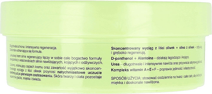 Intensiv regenerierende Körpercreme für trockene Haut mit Olivenextrakt, D-Panthenol und Allantoin - Eveline Cosmetics Extra Soft Bio  — Bild N2