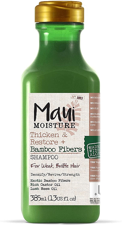 Shampoo für geschädigtes und geschwächtes Haar Bambusfaser - Maui Moisture Thicken + Restore Bamboo Fiber Shampoo — Bild N1