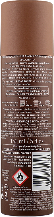 Selbstbräunende Gesichts- und Körpermousse - Lirene Self-tanning Face & Body Mousse — Bild N2