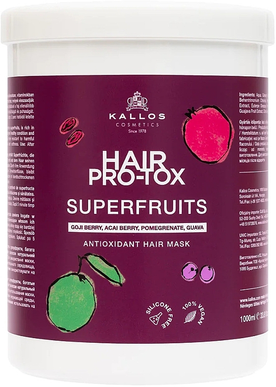 Creme-Maske für das Haar - Kallos Hair Pro-tox Superfruits Hair Mask — Bild N2