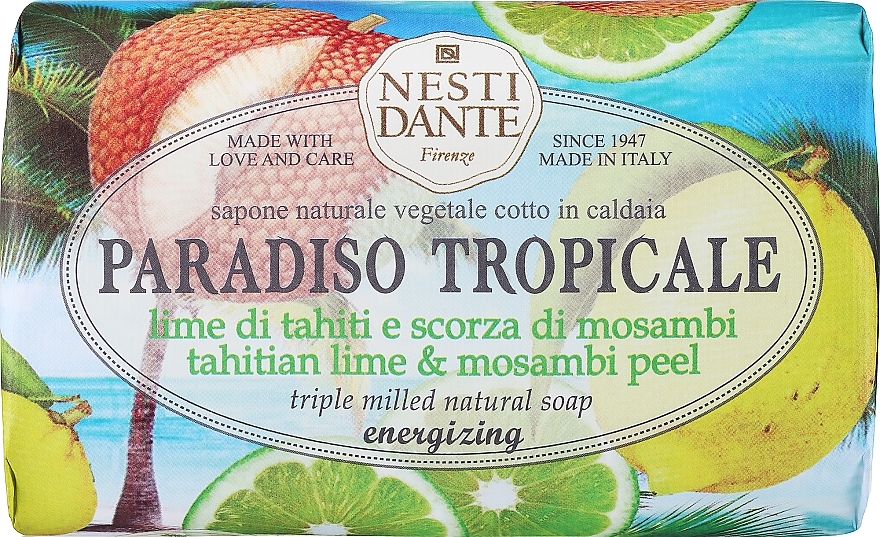 Naturseife Tahitian Lime & Mosambi Peel - Nesti Dante Energizing Vegetable Soap Paradiso Tropicale Collection  — Bild N1