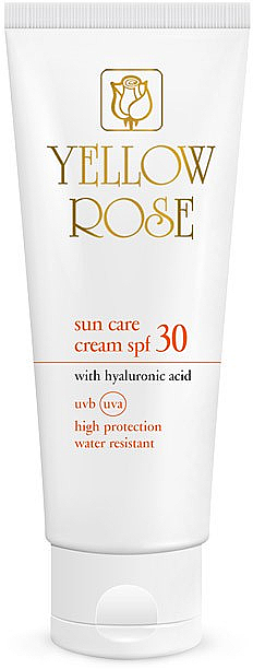 Feuchtigkeitsspendende Sonnenschutzcreme für das Gesicht mit Hyaluronsäure, Meereselastin und Weißteeextrakt LSF 30 - Yellow Rose Sun Care Cream — Bild N1