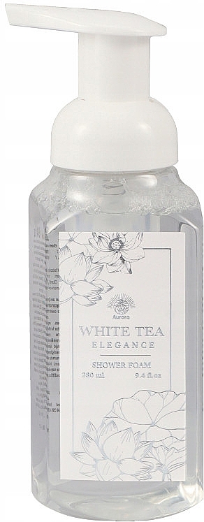 Körperpflegeset - Aurora White Tea Elegance (Schaumbad 270ml + Körperlotion 240ml + Körperpeeling 50ml + Badeschwamm) — Bild N6