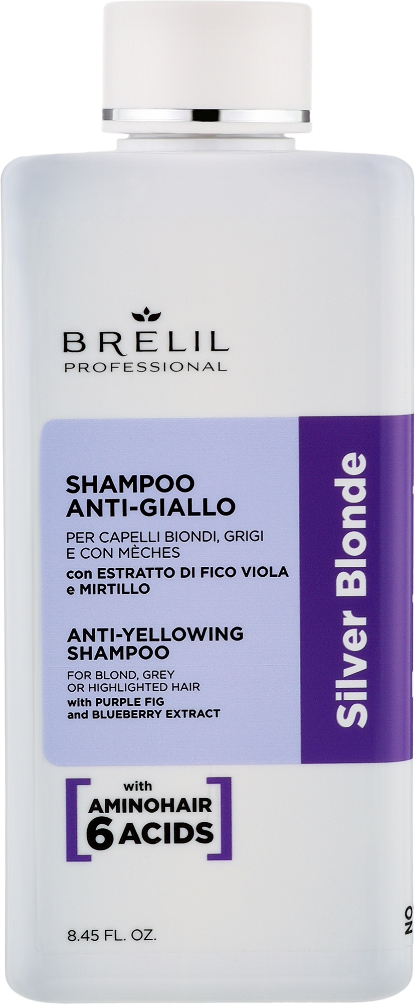 Anti-Gelbstich Shampoo - Brelil Silver Blonde Treatment Anti-Yellowing Shampoo — Bild 250 ml