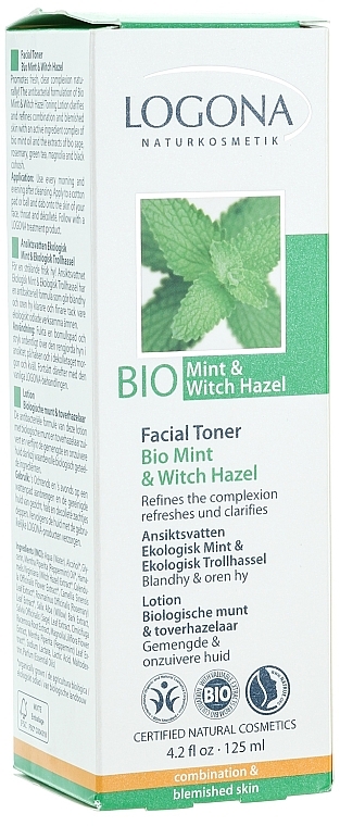 Gesichtstonikum mit Bio Pfefferminze und Bio Hamamelis - Logona Facial Care Facial Toner Organic Mint & Witch Hazel — Bild N3
