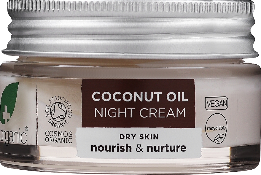 Anti-Aging Nachtcreme mit Bio Kokosnussöl und Aloe Vera - Dr. Organic Virgin Coconut Oil Night Cream — Bild N1