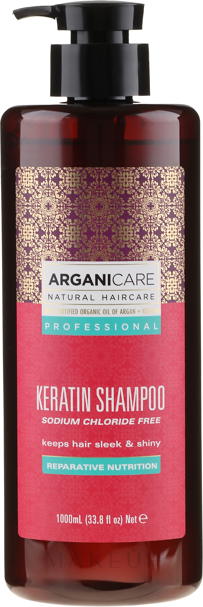 Pflegendes Shampoo mit Keratin für alle Haartypen - Arganicare Keratin Shampoo — Bild 1000 ml