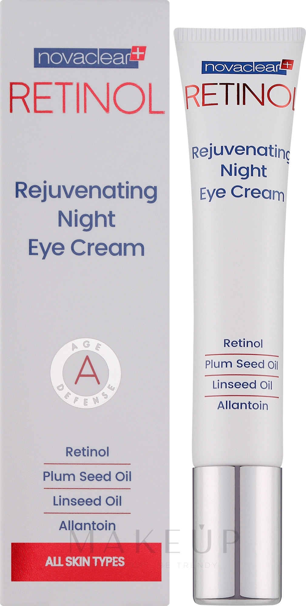 Augencreme mit Retinol für die Nacht - Novaclear Retinol Rejuvenating Night Eye Cream — Bild 15 ml