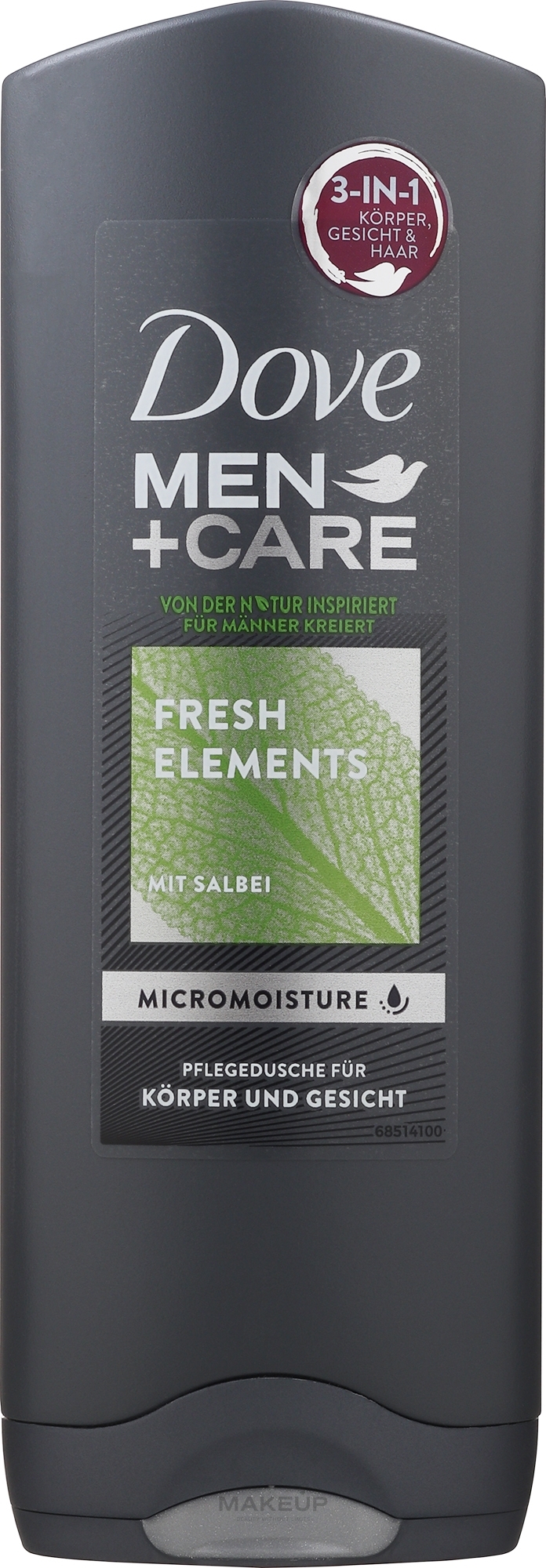 2in1 Duschgel für Gesicht und Körper mit Mineralien und Salbei - Dove Men+Care Elements Minerals+Sage Body Wash — Bild 250 ml
