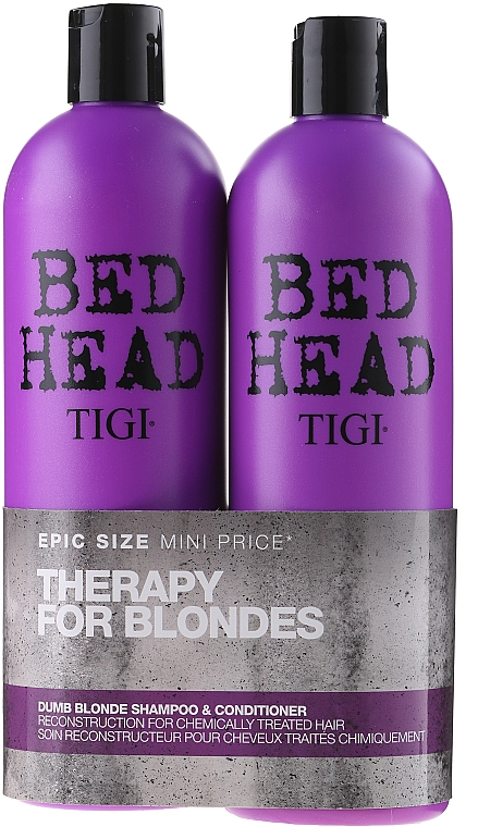 Haarpflegeset - Tigi Bed Head Dumb Blonde (Shampoo/750ml + Conditioner/750ml)