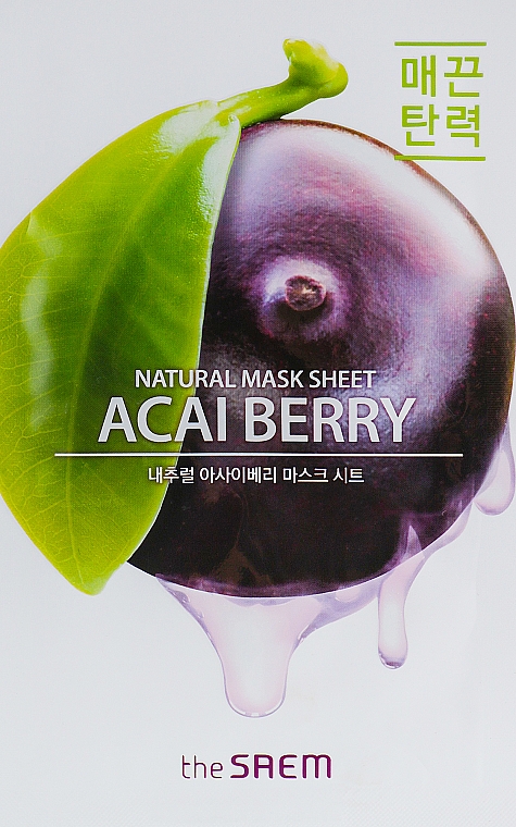 Tuchmaske für das Gesicht mit Acai-Berry - The Saem Natural Acai Berry Mask Sheet — Bild N2