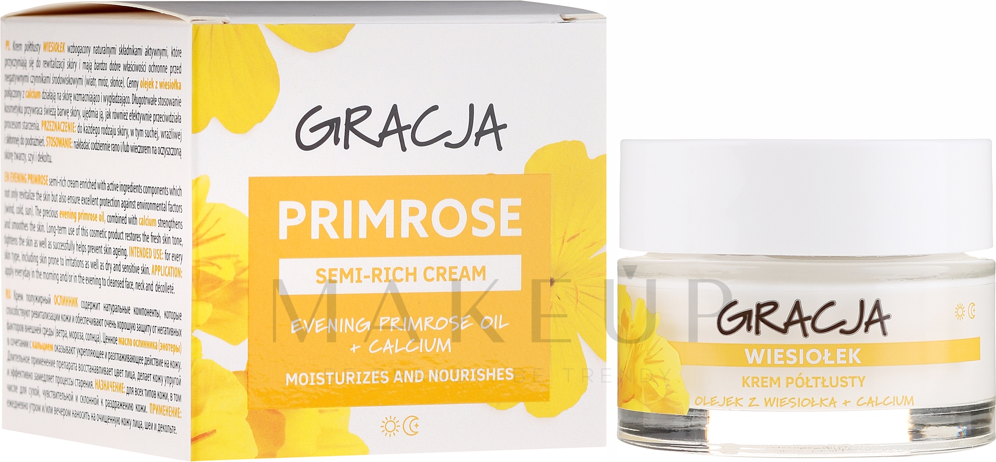 Anti-Falten Tages- und Nachtcreme mit Primelöl - Miraculum Gracja Semi-oily Cream With Evening Primrose — Bild 50 ml