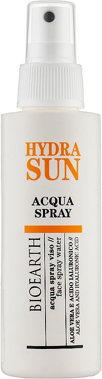 Erfrischendes Gesichtsspray mit Aloe vera und Hyaluronsäure - Bioearth Hydra Sun Acqua Spray — Bild N1