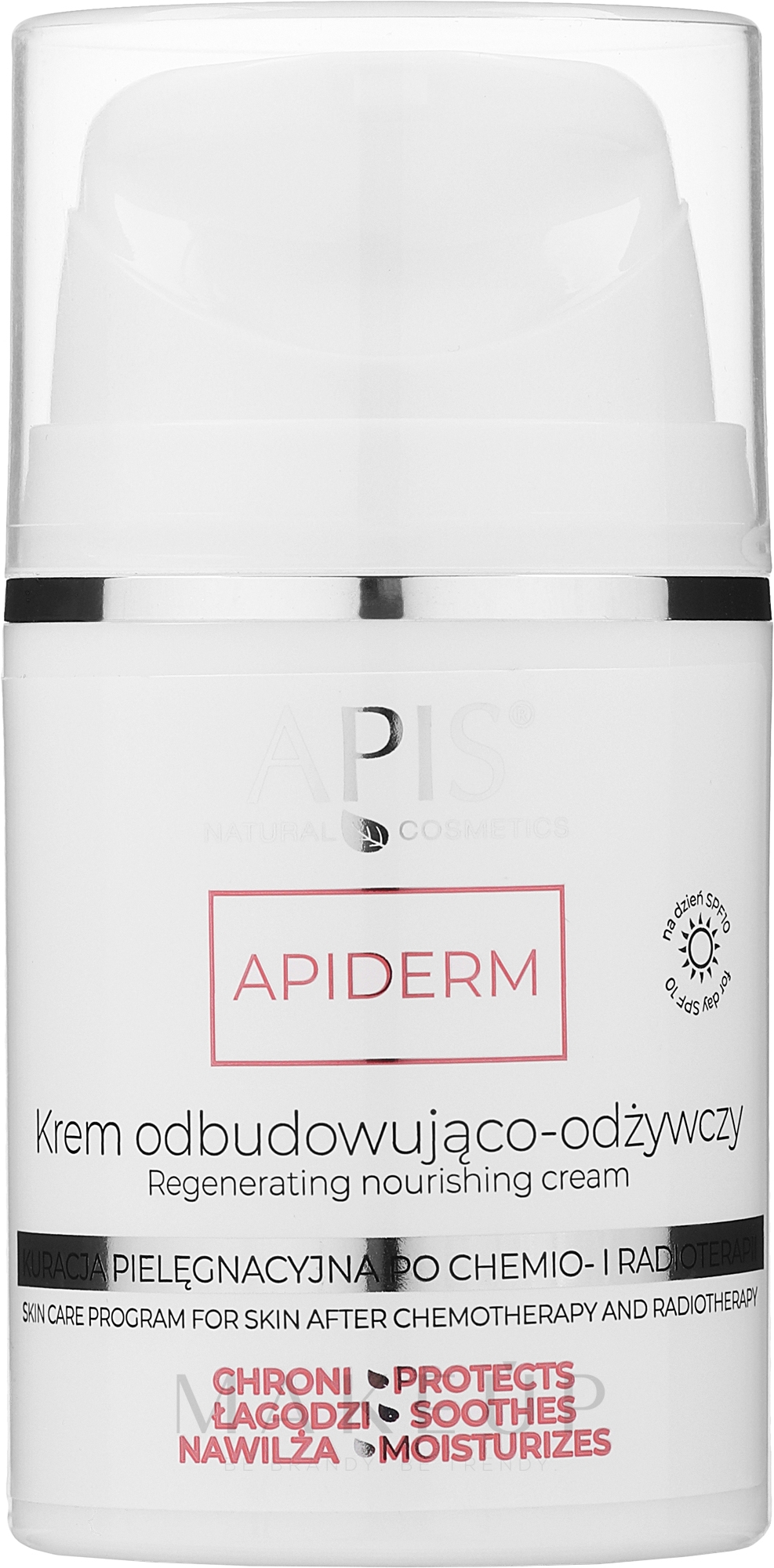 Regenerierende und pflegende Tagescreme nach Chemotherapie und Bestrahlung - APIS Professional Apiderm — Bild 50 ml