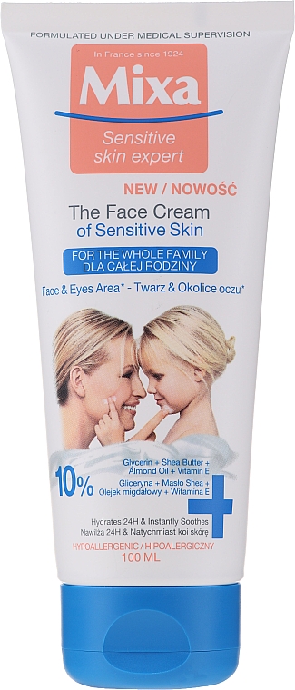 Gesichtscreme für Kinder und Erwachsene - Mixa Sensitive Skin Expert Face Cream Of Sensative Skin — Bild N1