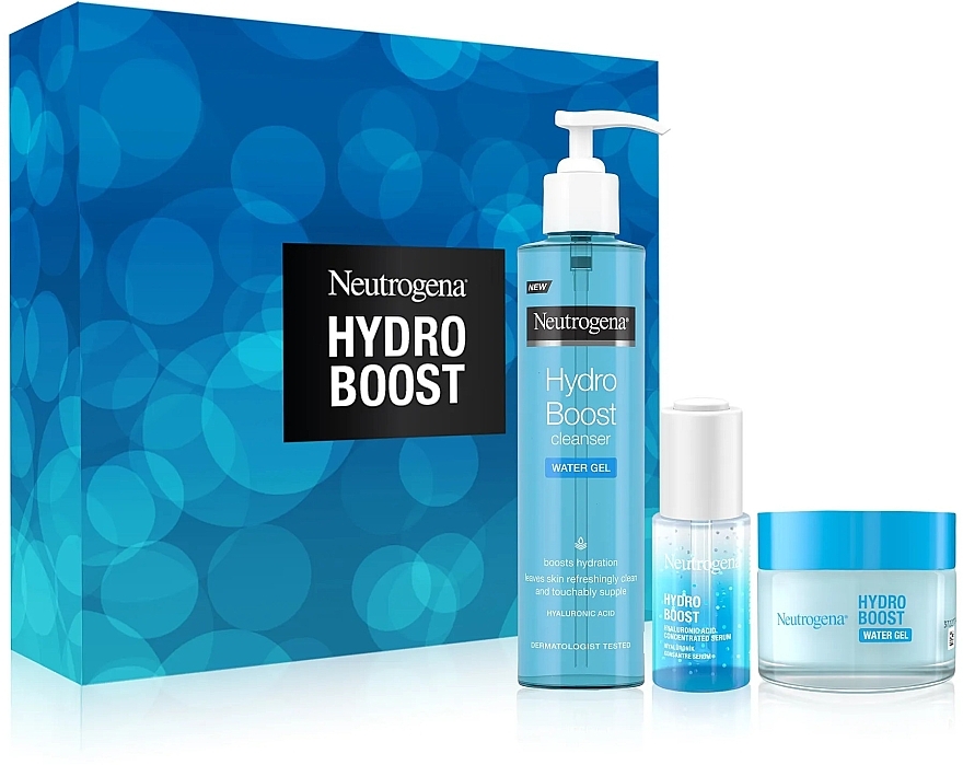 Gesichtspflegeset - Neutrogena Hydro Boost Set (Gesichtsgel 200ml + Gesichtsserum 15ml + Gesichtsgel 50ml) — Bild N1