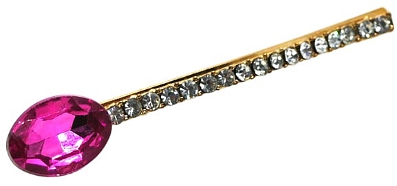Haarnadel mit Zirkonen und Stein rosa und golden - Lolita Accessories — Bild N1