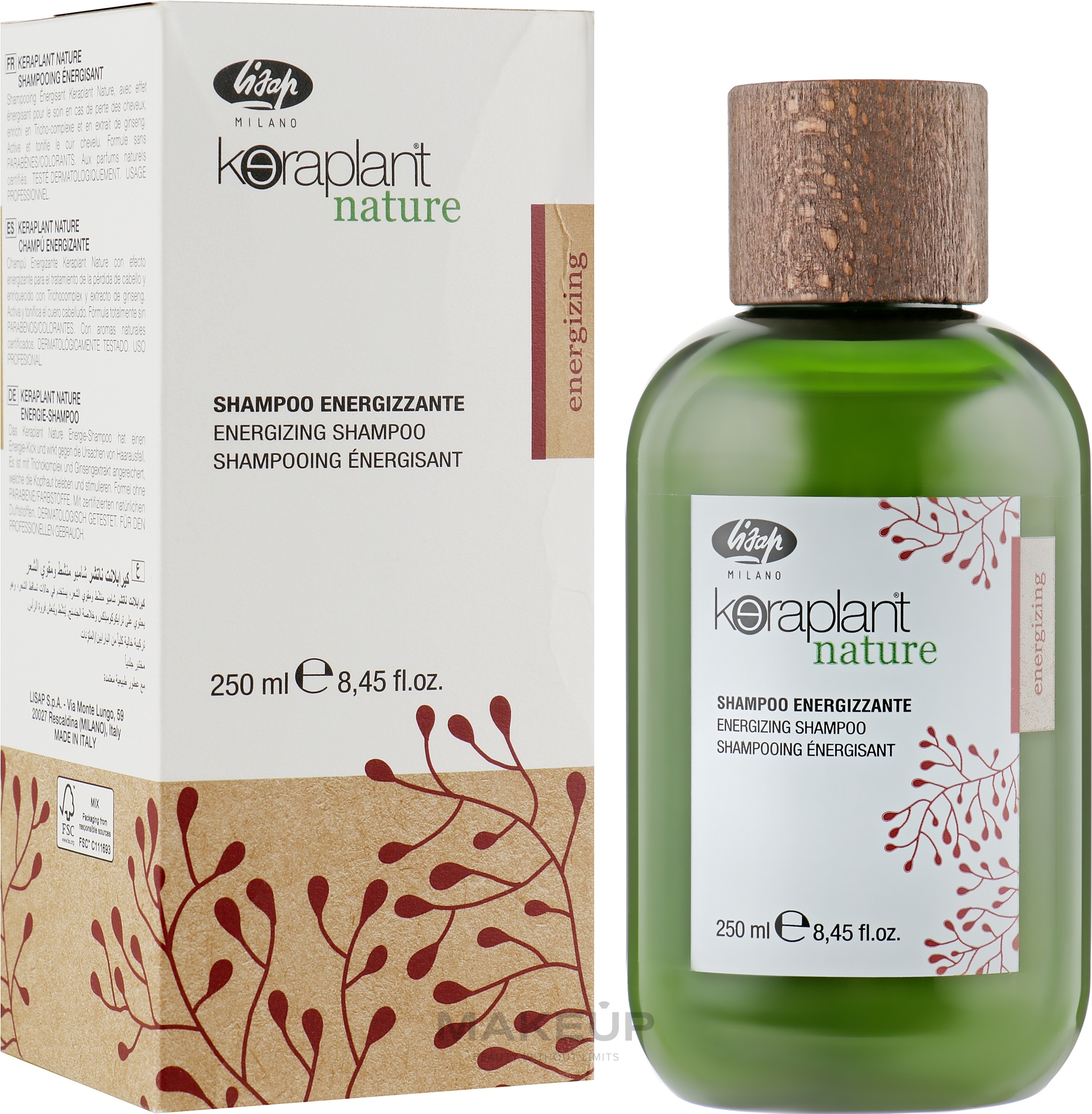 Shampoo gegen Haarausfall - Lisap Keraplant Nature Energizing Shampoo — Bild 250 ml