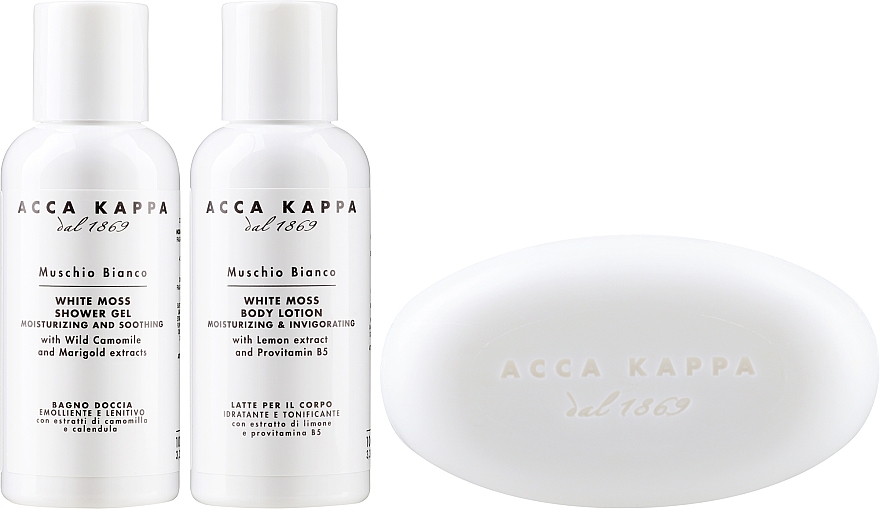 Körperpflegeset - Acca Kappa White Moss (Duschgel 100ml + Körperlotion 100ml + Seife 150g) — Bild N2