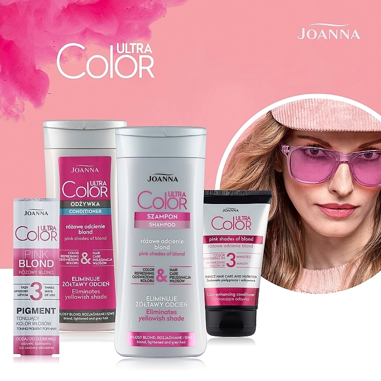 Shampoo für rosa Farbtöne für blondes, aufgehelltes und graues Haar - Joanna Ultra Color System Shampoo — Bild N4