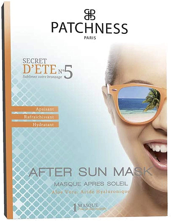 Feuchtigkeitsspendende und beruhigende After Sun Tuchmaske mit Aloe Vera und Hyaluronsäure - Patchness Mask After Sun — Bild N1