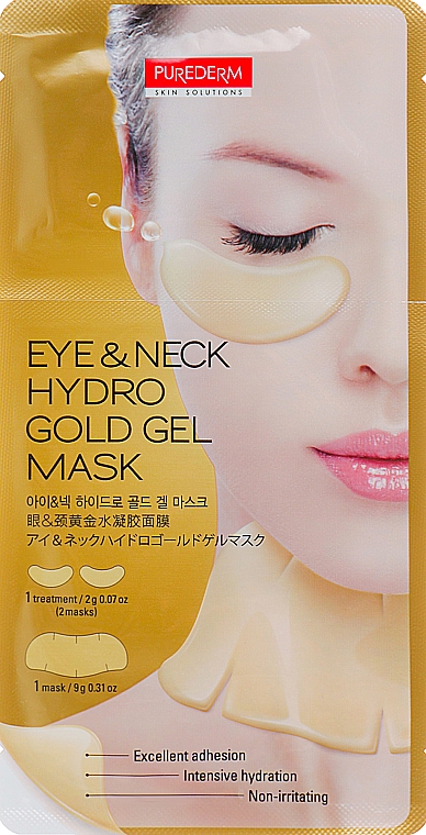 Hydrogel Patches für den Augen- und Halsbereich mit Nano-Gold - Purederm Eye & Neck Hydrogold Gel — Bild N1