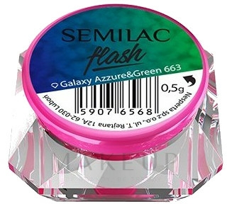 Nagelpulver Galaxy - Semilac SemiFlash Galaxy — Bild 663 - Azzure/Green