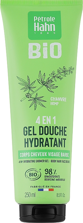 Feuchtigkeitsspendendes Duschgel mit Hanfextrakt - Eugene Perma Petrole Hahn Bio 4In1 Moisturizing Shower Gel — Bild N1