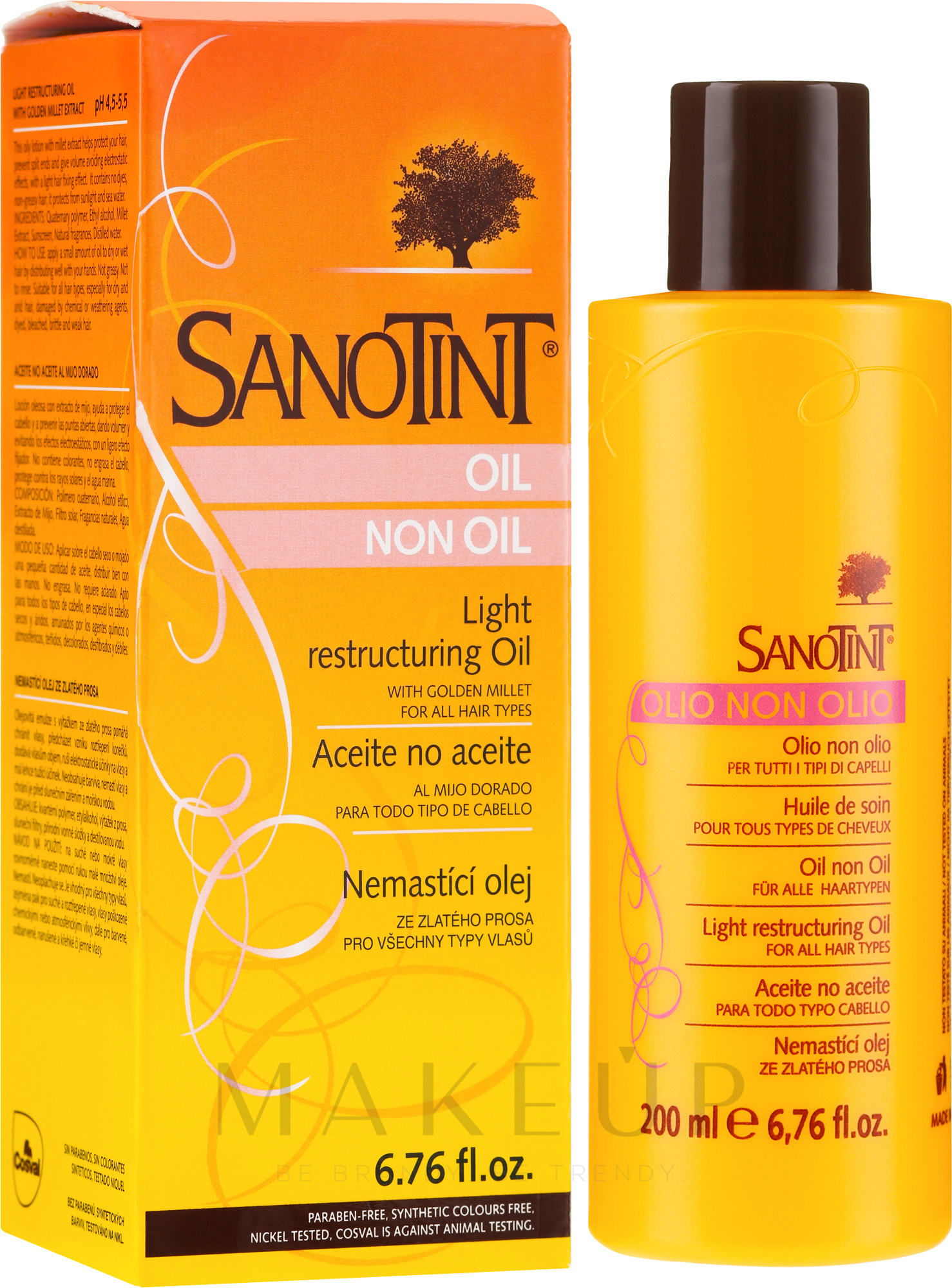 Revitalisierendes Öl für alle Haartypen mit Goldhirse - Sanotint Oil Non Oil — Bild 200 ml